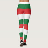 Leggings White Green Red Stripes Funky Fête Noël (Dos)