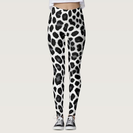 Leggings White Leopard Elegant Populaire Collection de luxe (Devant)