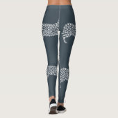 Leggings White Paw Print Dog Silhouette Pattern Fabric (Dos)