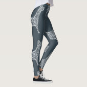 Leggings White Paw Print Dog Silhouette Pattern Fabric (Droite)