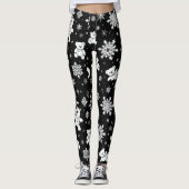 Leggings White Teddy Bear & Snowflake Seamless Pattern (Devant)