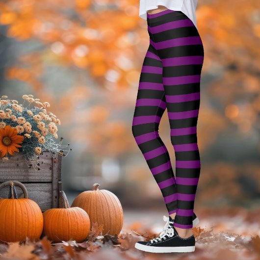Leggings Wicked Witch Black et Purple Striped