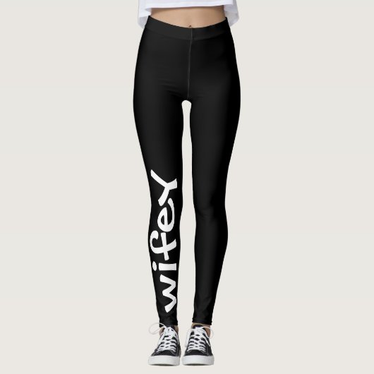 Leggings Wifey Black and White Cute Girly Chic (Devant)