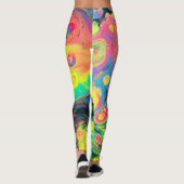 Leggings Wild Acrylic Fluide Art Abstract (Dos)