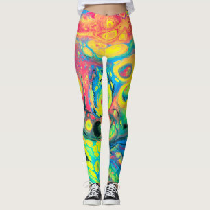 Leggings Wild Acrylic Fluide Art Abstract