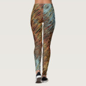 Leggings Wild Aqua Blue Brown et Orange Tribal Abstrait (Dos)