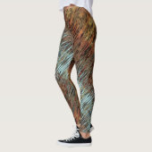 Leggings Wild Aqua Blue Brown et Orange Tribal Abstrait (Gauche)