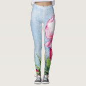 Leggings Wild As A Rose Red Floral Watercolor  (Devant)
