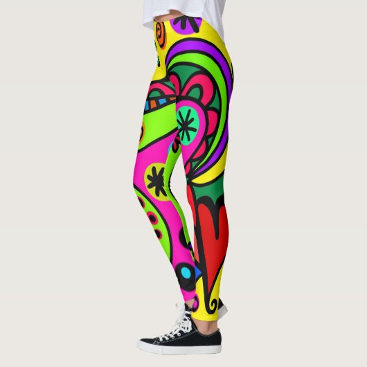 Leggings Wild, Bold, Bright Abstrait Psychedelic Design (Gauche)