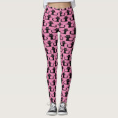 Leggings Wild et fou Chats Kitty Motif Funky Rose (Devant)