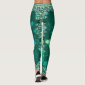 Leggings, Wild Hunter Green Water Lily Leggings (Achterkant)
