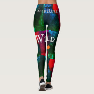 Leggings Wild Street Art Urbain Rouge Bleu Vert Mode