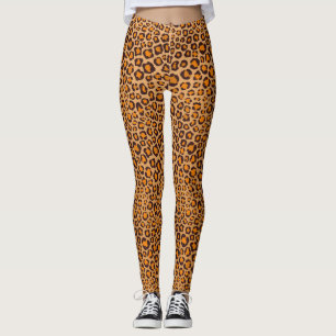 Leggings Wild Thing Réaliste Main tiré Empreinte de léopard