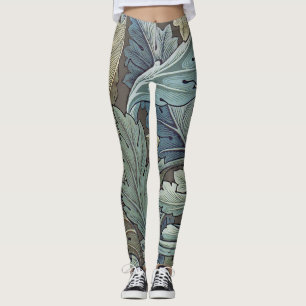 Leggings William Morris Acanthus Sage Fleur Floral Botaniqu