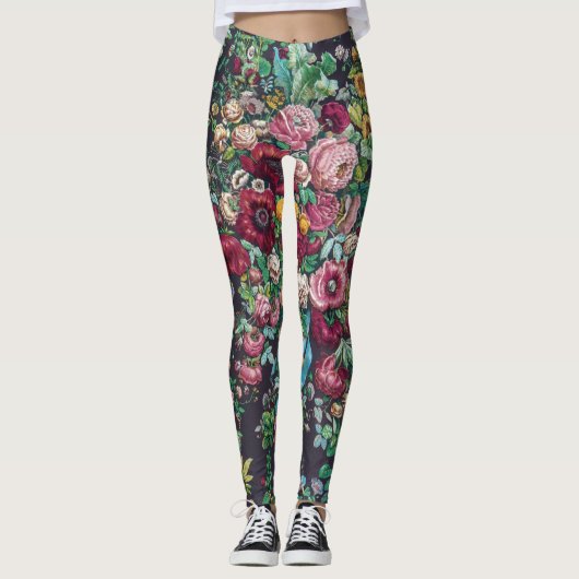 Leggings William Morris Art Nouveau Calico Chintz Motif (Devant)