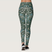 Leggings William Morris Bleu Blanc & Vert Floral (Dos)