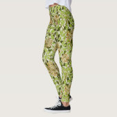 Leggings William Morris Chèvrefeuille Fleurs Vertes (Gauche)