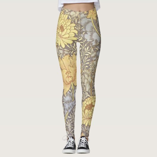 Leggings William Morris Chrysanthemum Fleurs maman (Devant)