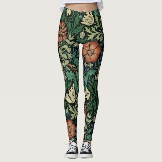 Leggings William Morris Compton Floral Art Nouveau Motif (Devant)