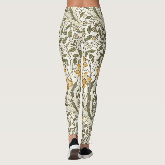 Leggings William Morris Daffodil Garden Flower Classic Bota (Dos)