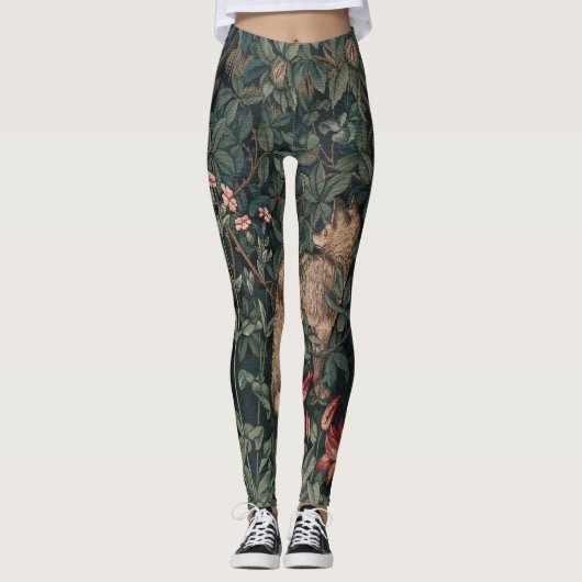 Leggings William Morris Faune sauvage Fox (Devant)