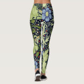 Leggings William Morris Fleur d'antiquité aux algues marine (Dos)