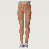 Leggings William Morris Fleur de pavot rose Floral (Devant)
