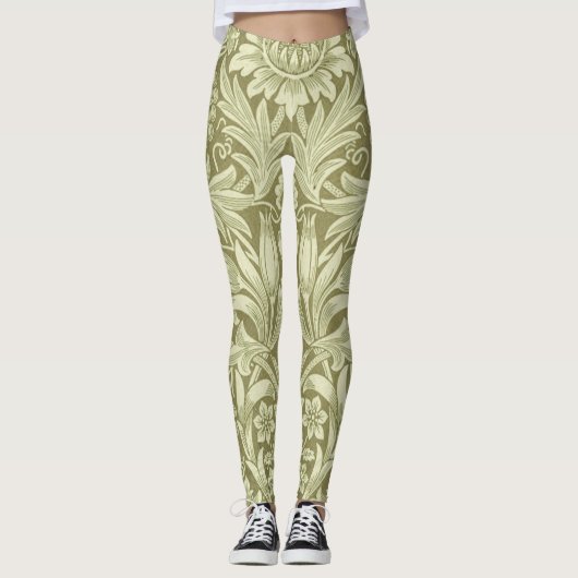 Leggings William Morris Fleur de tournesol Floral Botanique (Devant)