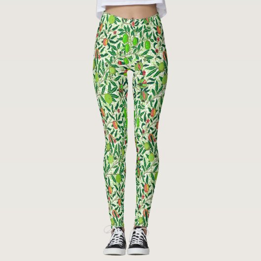 Leggings William Morris Fruit exotique, Vert citron vert (Devant)