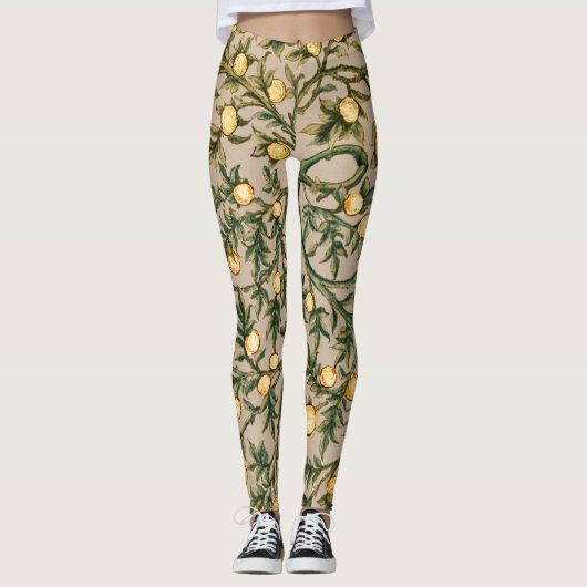Leggings William Morris Fruit Floral Jardin Fleur Classique (Devant)