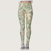 Leggings William Morris Honeysuckle Vert Floral (Devant)