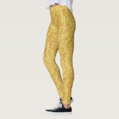 Leggings William Morris Indian, moutarde jaune et or (Gauche)