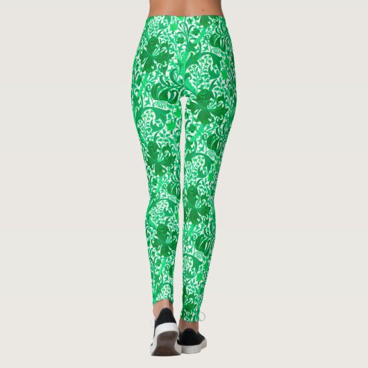 Leggings William Morris Iris et Lily, Jade Green (Dos)