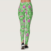 Leggings William Morris Irises, Green, Magenta et Orchid (Dos)