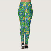 Leggings William Morris Irises, jaune et bleu de cobalt (Dos)