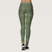 Leggings William Morris Ispahan Vert sarcelle Floral Art (Dos)