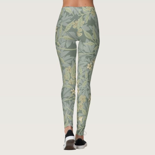 Leggings William Morris Jasmine Bleu Vert Art Botanique (Dos)