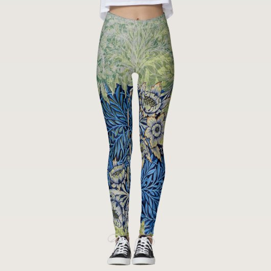 Leggings William Morris Légendes FLORALES VERTES ET BLEUES (Devant)