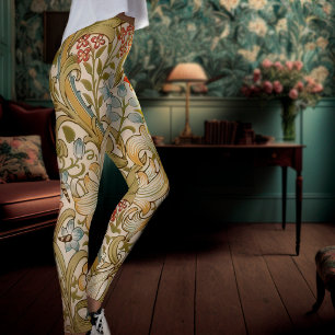 Leggings William Morris Lily Art nouveau motif floral