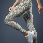 Leggings William Morris Lily Art nouveau motif floral Jambe