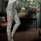 Leggings William Morris Lily Art nouveau motif floral Jambe