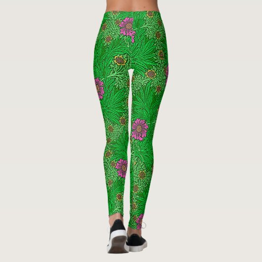 Leggings William Morris Marigold, Emerald Green & Fuchsia (Dos)