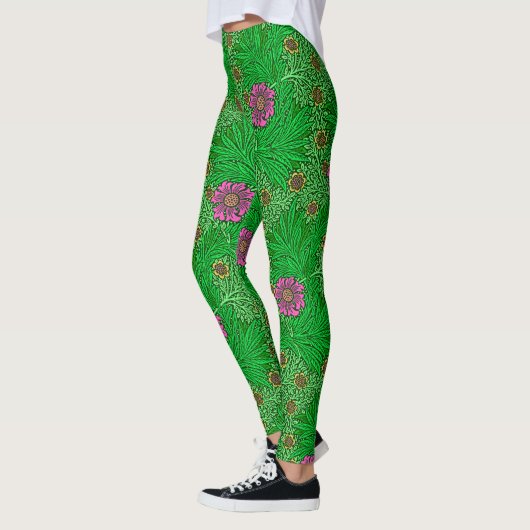 Leggings William Morris Marigold, Emerald Green & Fuchsia (Gauche)