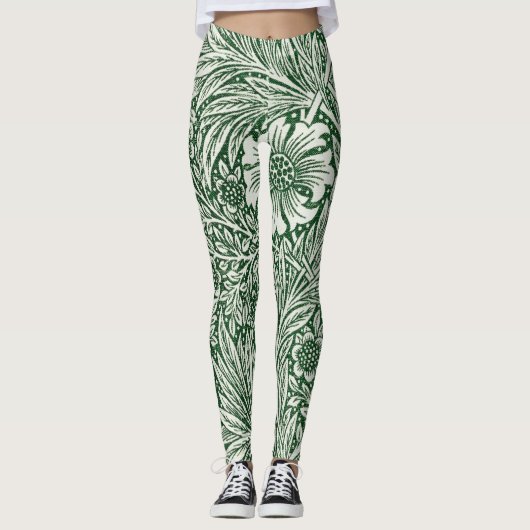 Leggings william morris marigold fleurs vertes (Devant)