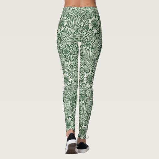 Leggings william morris marigold fleurs vertes (Dos)