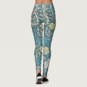 Leggings William Morris, motif Art nouveau, algues, bleu, f (Dos)