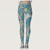 Leggings William Morris, motif Art nouveau, algues, bleu, f (Devant)