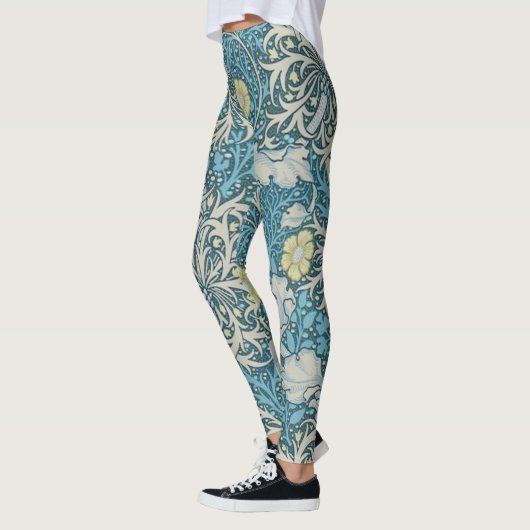 Leggings William Morris, motif Art nouveau, algues, bleu, f (Gauche)