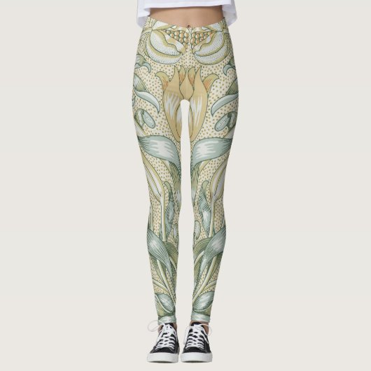 Leggings William Morris Motif Grenade Antique Lily (Devant)