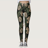 Leggings William Morris, motif, redessiné, couleurs sombres (Devant)